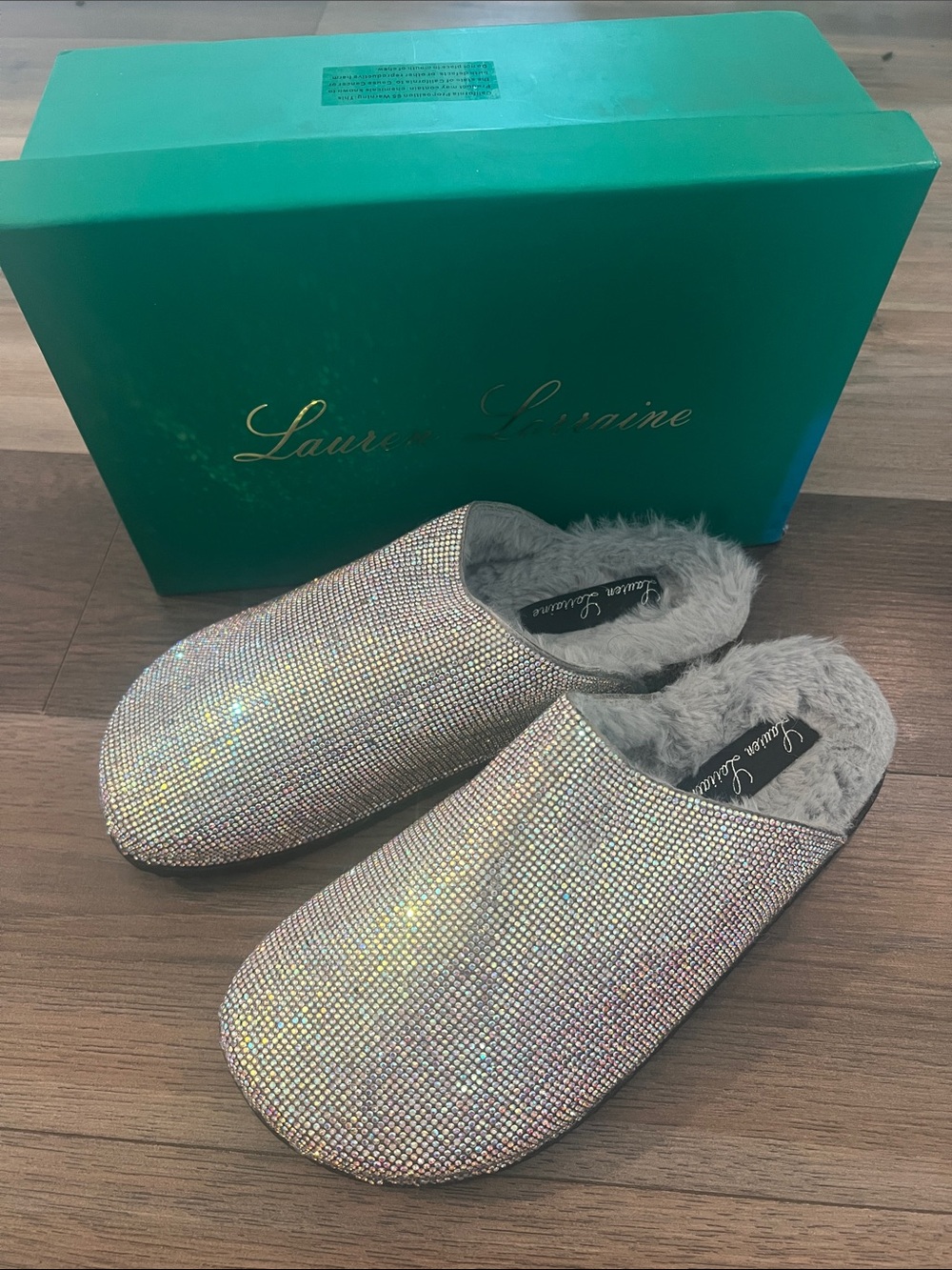 Sparkly Faux-Fur Lined Women’s Slippers